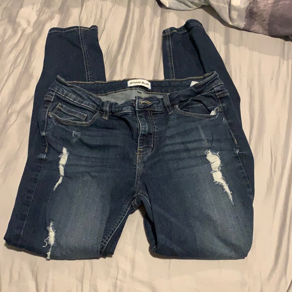 Studio Blue Distressed Skinny Jeans